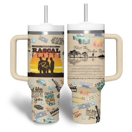 Rascal Flatts Music Custom Stanley Quencher 30oz or 40oz Stainless Steel Tumbler With Handle HG