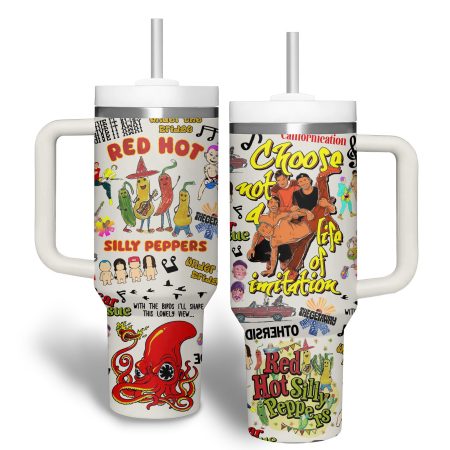 Red Hot Chili Peppers Music Custom Stanley Quencher 30oz or 40oz Stainless Steel Tumbler With Handle HG