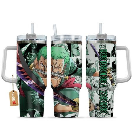 Roronoa Zoro One Piece Anime  Custom Quencher 30oz or 40oz Stainless Steel Tumbler With Handle HG