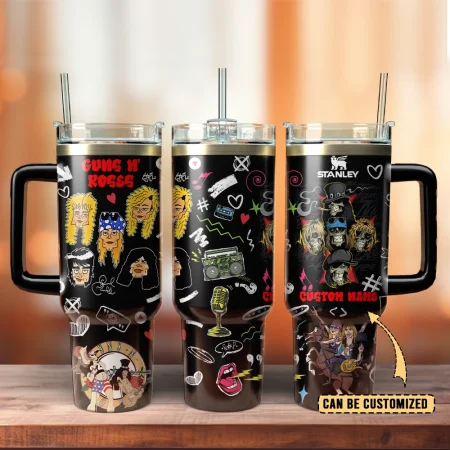 Guns N’ Roses Music Custom Stanley Cup 40 oz 30 oz Tumbler With Handle HG