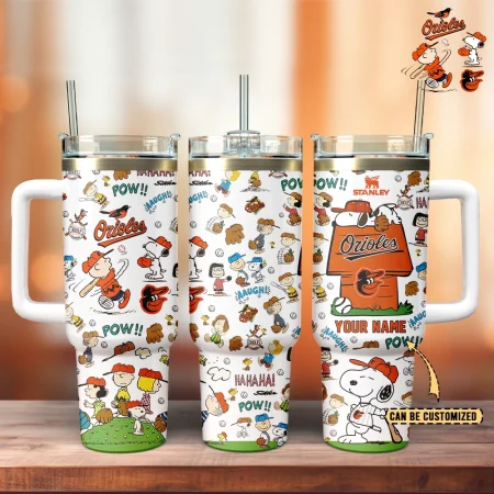 Baltimore Orioles x Peanuts MLB Sports Custom Stanley Cup 40 oz 30 oz Tumbler With Handle