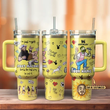Post Malone Music Custom Stanley Cup 40 oz 30 oz Tumbler With Handle HG