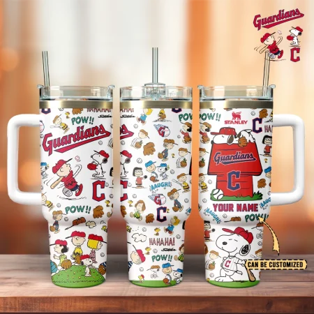Cleveland Guardians x Peanuts MLB Sports Custom Stanley Cup 40 oz 30 oz Tumbler With Handle