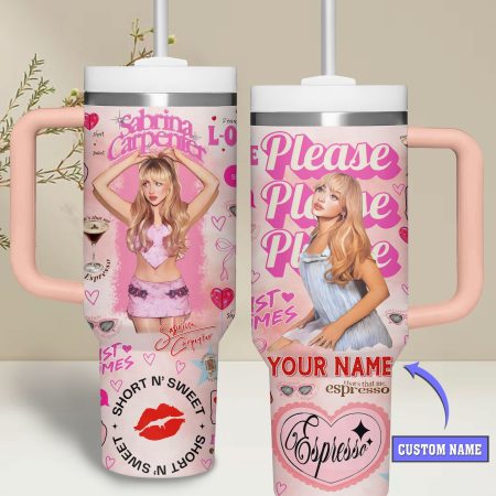 Sabrina Carpenter Music Custom  Quencher 40oz Stainless Steel Tumbler HG With Handle