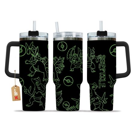 Sceptile Pokemon Anime  Custom Quencher 30oz or 40oz Stainless Steel Tumbler With Handle HG
