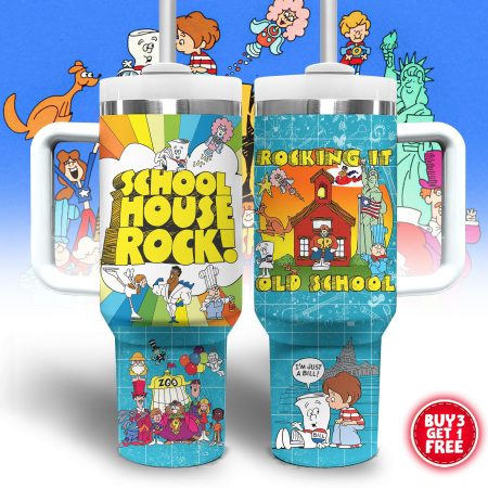 Schoolhouse Rock TV Series  Custom Quencher 30oz or 40oz Stainless Steel Tumbler With Handle HG