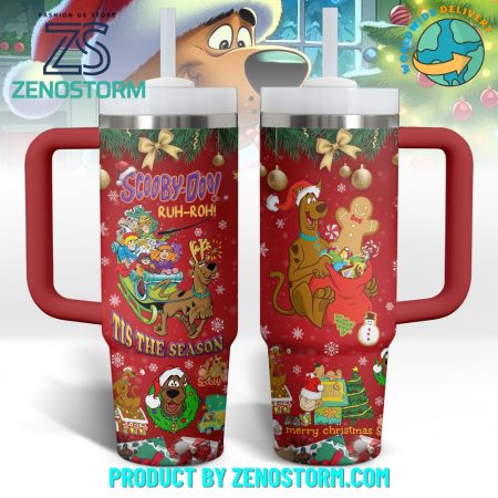 Scooby-Doo Cartoon Christmas Custom  Quencher 30oz or 40oz Stainless Steel  Tumbler HG With Handle