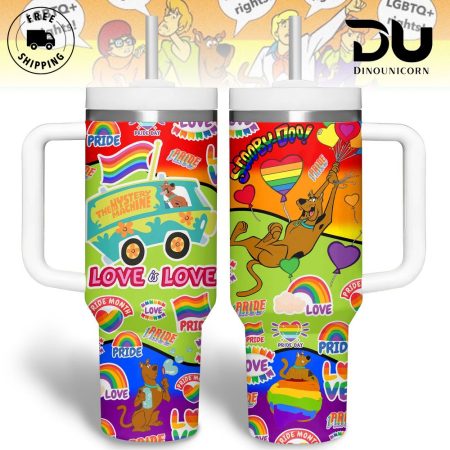 Scooby-Doo Cartoon Custom  Quencher 40oz Stainless Steel Tumbler HG With Handle