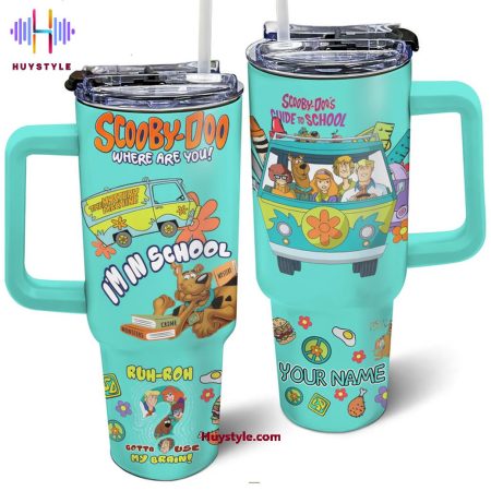 Scooby-Doo Cartoon Custom  Quencher 40oz Stainless Steel Tumbler HG With Handle