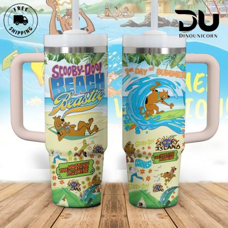 Scooby-Doo Cartoon Custom  Quencher 40oz Stainless Steel Tumbler HG With Handle