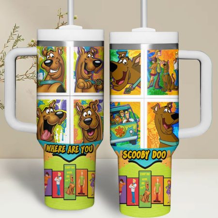 Scooby-Doo Cartoon Custom Stanley Quencher 30oz or 40oz Stainless Steel Tumbler With Handle HG With Handle