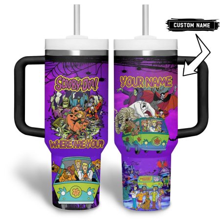 Scooby-Doo Cartoon Custom Stanley Quencher 30oz or 40oz Stainless Steel Tumbler With Handle HG With Handle
