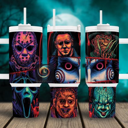 Serial Killers Horror Characters Movies Custom  Quencher 30 or 40oz  Stainless Steel Tumbler HG With Handle