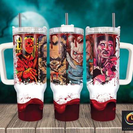 Serial Killers Horror Characters Movies Custom  Quencher 30 or 40oz  Stainless Steel Tumbler HG With Handle