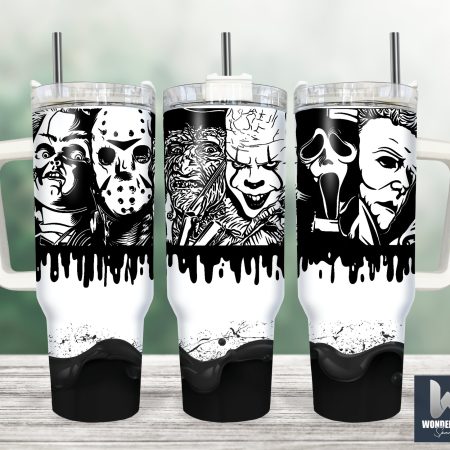 Serial Killers Horror Movies Custom  Quencher 30 or 40oz  Stainless Steel Tumbler HG With Handle