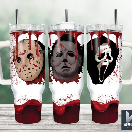 Serial Killers Horror Movies Custom  Quencher 30 or 40oz  Stainless Steel Tumbler HG With Handle