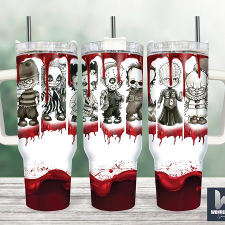 Serial Killers Horror Movies Custom  Quencher 30 or 40oz  Stainless Steel Tumbler HG With Handle