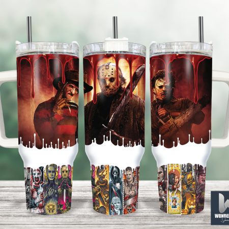 Serial Killers Horror Movies Custom  Quencher 30 or 40oz  Stainless Steel Tumbler HG With Handle