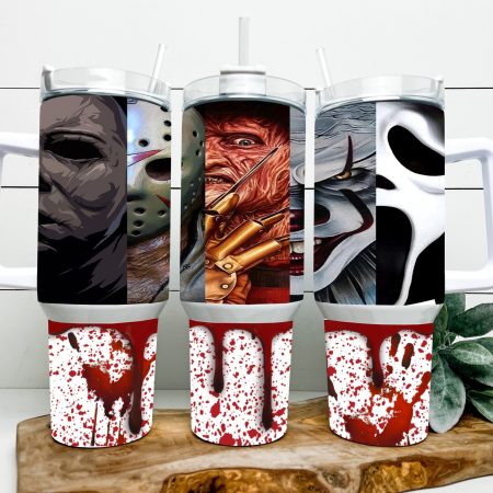 Serial Killers Horror Movies Custom  Quencher 30 or 40oz  Stainless Steel Tumbler HG With Handle