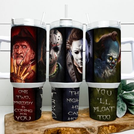 Serial Killers Horror Movies Custom  Quencher 30 or 40oz  Stainless Steel Tumbler HG With Handle
