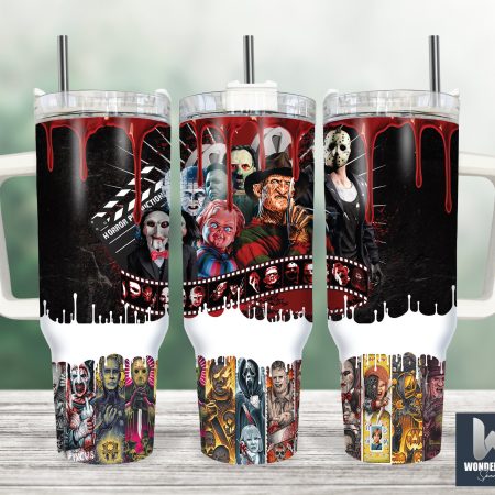 Serial Killers Horror Movies Custom  Quencher 30 or 40oz  Stainless Steel Tumbler HG With Handle