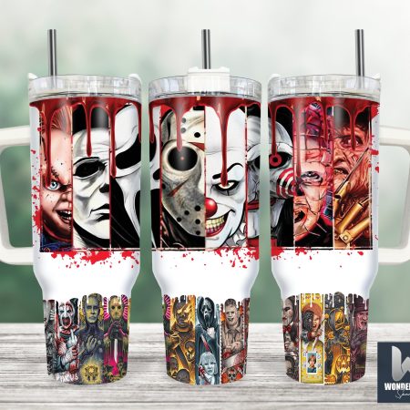 Serial Killers Horror Movies Custom  Quencher 30 or 40oz  Stainless Steel Tumbler HG With Handle