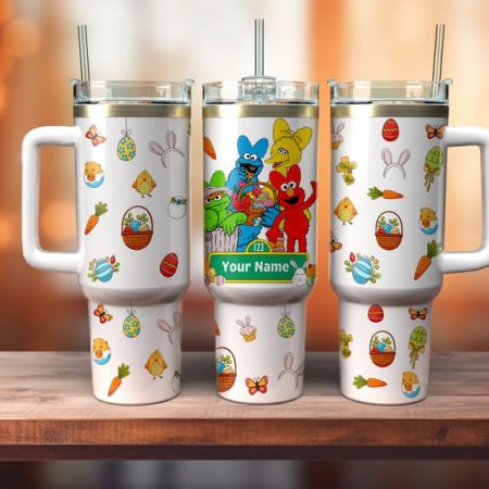 Sesame Street  TV Series Custom Stanley Quencher  30oz or 40oz Stainless Steel Tumbler With Handle HG Stainless Steel Tumbler