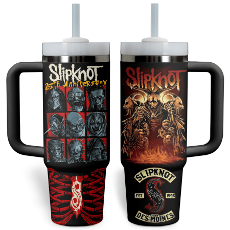 Slipknot Music Custom Stanley Quencher  30oz or 40oz Stainless Steel Tumbler With Handle HG Stainless Steel Tumbler With Handle