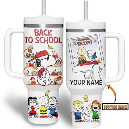 Snopi Cartoon Custom Quencher Stainless Steel Custom Quencher 30oz or 40oz Stainless Steel Tumbler With Handle HG