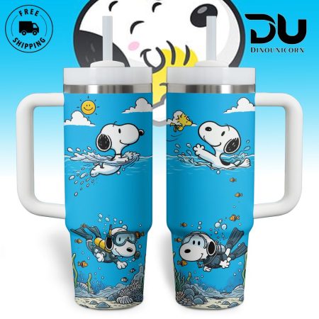 Snopi Cartoon Custom  Quencher 40oz Stainless Steel Tumbler HG With Handle