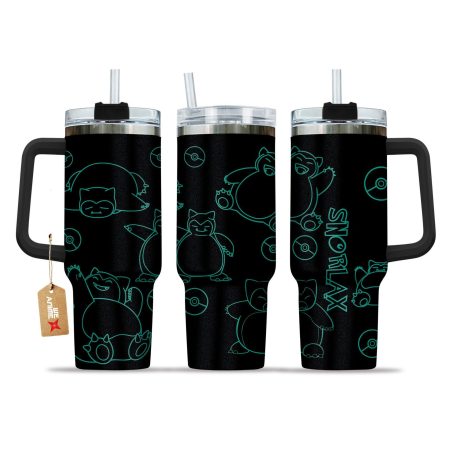 Snorlax Pokemon Anime Custom Stanley Quencher 30oz or 40oz Stainless Steel Tumbler With Handle HG