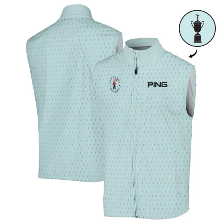 Sports 124th U.S. Open Ping Pinehurst Sleeveless Jacket Cup Pattern Pastel Green All Over Print Sleeveless Jacket