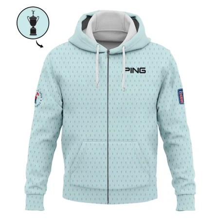 Sports 124th U.S. Open Ping Pinehurst Zipper Hoodie Shirt Cup Pattern Pastel Green All Over Print Zipper Hoodie Shirt