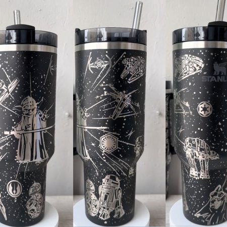 Yoda Star War Custom Stanley Quencher 40oz or 30oz Engraved Stainless Steel Tumbler With Handle NNA