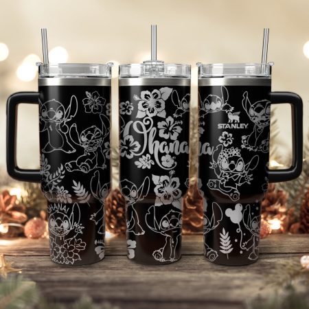 Stitch Cartoon Custom Stanley Cup 40 oz 30 oz Tumbler With Handle