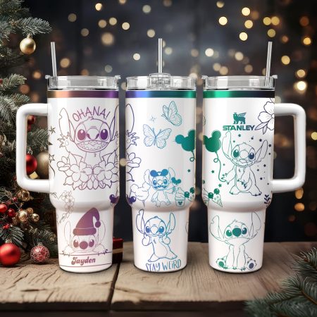 Stitch Cartoon Custom Stanley Cup 40 oz 30 oz Tumbler With Handle