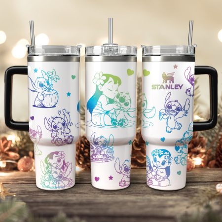 Stitch Cartoon Custom Stanley Cup 40 oz 30 oz Tumbler With Handle