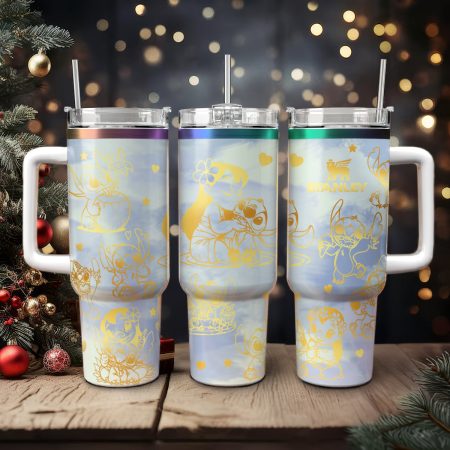 Stitch Cartoon Custom Stanley Cup 40 oz 30 oz Tumbler With Handle