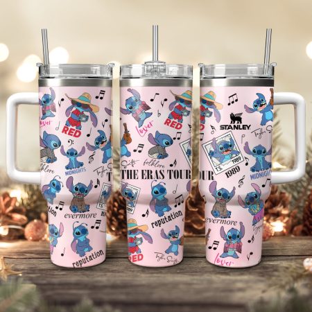 Stitch Cartoon Custom Stanley Cup 40 oz 30 oz Tumbler With Handle