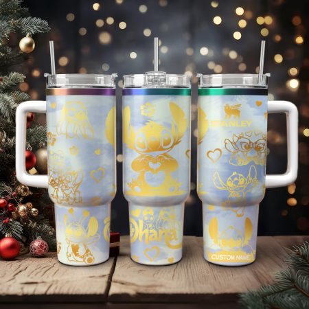 Stitch Cartoon Custom Stanley Cup 40 oz 30 oz Tumbler With Handle