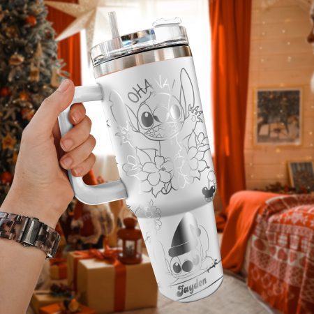 Stitch Cartoon Custom Stanley Cup 40 oz 30 oz Tumbler With Handle