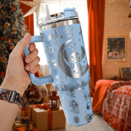 Stitch Cartoon Custom Stanley Cup 40 oz 30 oz Tumbler With Handle