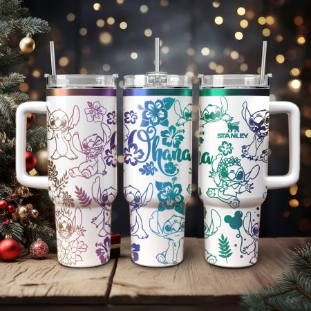 Stitch Cartoon Custom Stanley Cup 40 oz 30 oz Tumbler With Handle