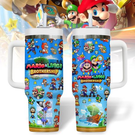 Super Mario Games Custom  Quencher 30oz or 40oz Stainless Steel  Tumbler HG With Handle