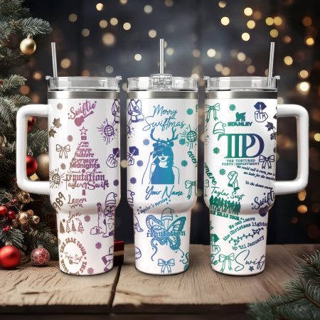 Taylor Swift Music Christmas Custom Stanley Quencher HG 30oz or 40oz Stainless Steel Tumbler With Handle