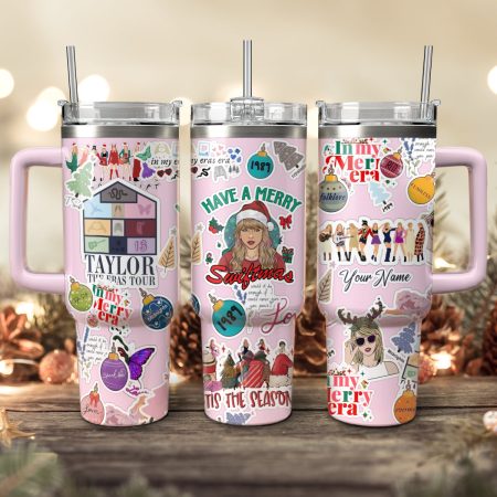 Taylor Swift Music Christmas Custom Stanley Quencher HG 30oz or 40oz Stainless Steel Tumbler With Handle