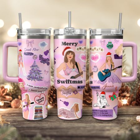 Taylor Swift Music Christmas Custom Stanley Quencher HG 30oz or 40oz Stainless Steel Tumbler With Handle