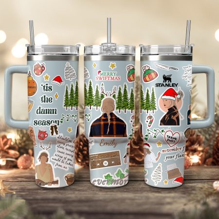 Taylor Swift Music Christmas Custom Stanley Quencher HG 30oz or 40oz Stainless Steel Tumbler With Handle