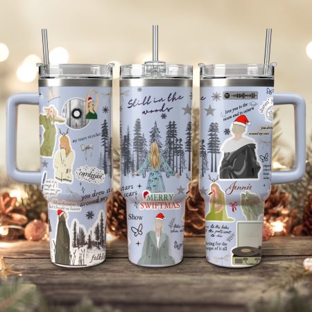 Taylor Swift Music Christmas Custom Stanley Quencher HG 30oz or 40oz Stainless Steel Tumbler With Handle