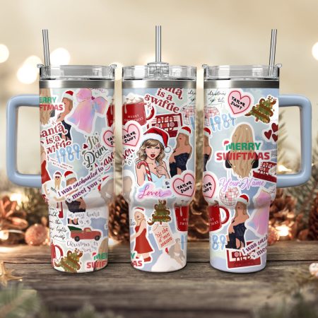 Taylor Swift Music Christmas Custom Stanley Quencher HG 30oz or 40oz Stainless Steel Tumbler With Handle